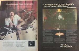 Vintage 80's Celebrity Endorsed Print Advertisement Zildjan Cymbals Ludwig Drums - Picture 1 of 1
