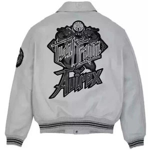 Chaqueta de bombardero de cuero de vaca genuino Avirex para hombre Chaqueta de cuero estadounidense de vuelo - Imagen 1 de 8