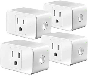 4 Pk TicLife Smart Plug Compatible W/Alexa and Google Wi-Fi Mobvoi App - Picture 1 of 6