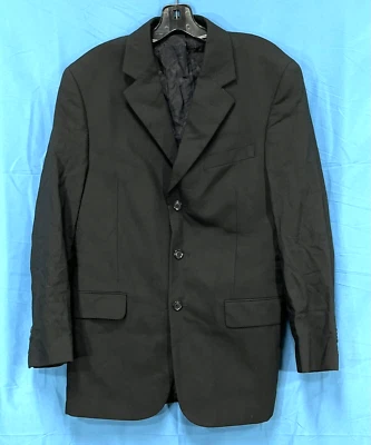 JOS A BANK Men's BLACK Gaberdine 100% Wool 3-BUTTON Sport Coat BLAZER Sz 40/R. - Image 1 of 4