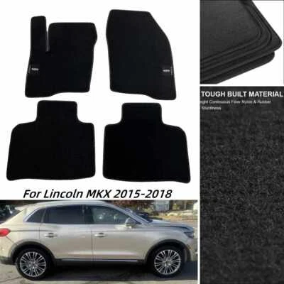 Fit Lincoln MKZ MKC MKX Car Floor Mats Flat Mat Black Carpets Rugs Auto - Image 1 of 4
