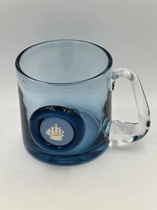 Vintage Wedgwood Blue Jasper Sailboat Ship Cameo Tankard Blue Crystal Glass Mug  - Bild 1 von 9