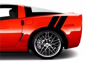 Rear 4" Fender Double Hash Bar vinyl Racing Stripes Decal Fits Chevy CORVETTE C6 - Bild 1 von 26