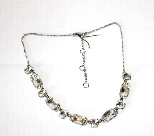 Collane Givenchy tono argento zirconi cubici dichiarazione anteriore offerta donna