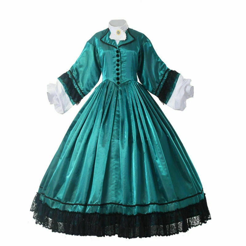 Mujeres Vestido de Baile Siglo XVIII Vestido Largo Histórico de la Guerra Civil Americana Vestido Foto 1 de 4