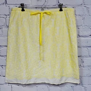 NWT Sophie Max "Felicie" Yellow & White A-Line Embroidered Skirt Fully Lined L - Picture 1 of 5