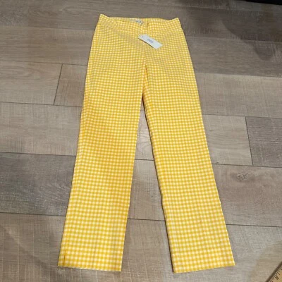 PANTALONES AVENUE MONTAIGNE MUJER AMARILLOS A CUADROS NUEVOS TALLA 00 Foto 1 de 4