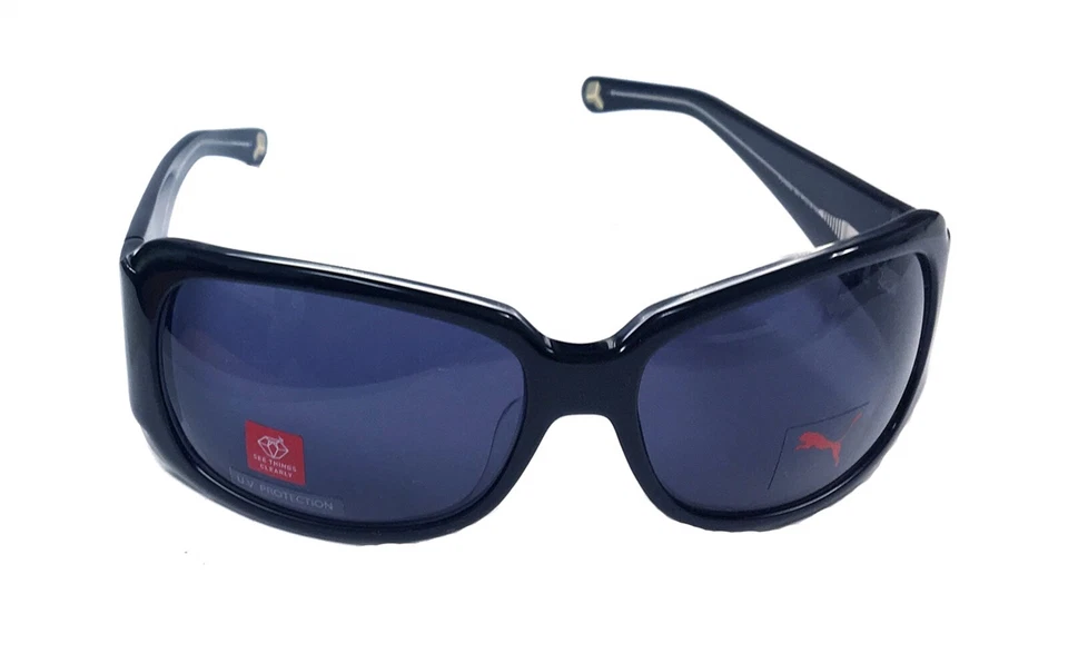 Puma Sunglasses Bespoke 15066 Glossy Black and Olive Frame with Grey Lens - Image 1 of 1