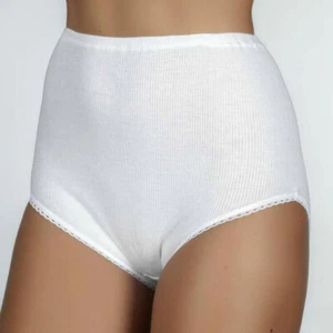 12 Slip culotte donna Moretta, alte in cotone a costine, sgambature pizzo art 44 - Imagen 1 de 3