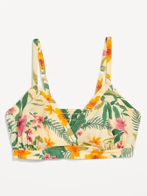 Old Navy Women’s Cross-Front Poplin Smocked Bralette Top Yellow Size XS M 2X - Image 1 of 4