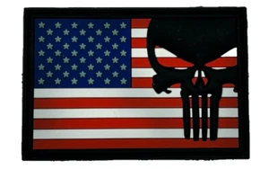 Punisher / Toppa in PVC bandiera americana USA - Foto 1 di 1