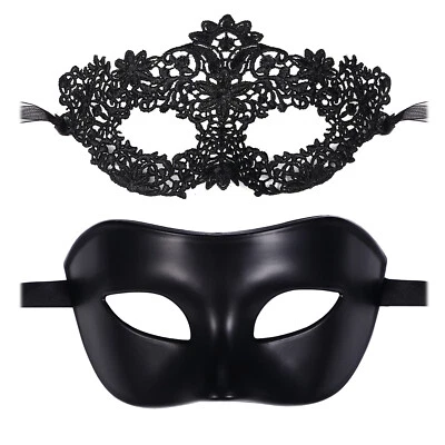 HOT Couple 2pcs Masquerade Masks Venetian Costume Ball Wedding Cosplay Party - Image 1 of 4