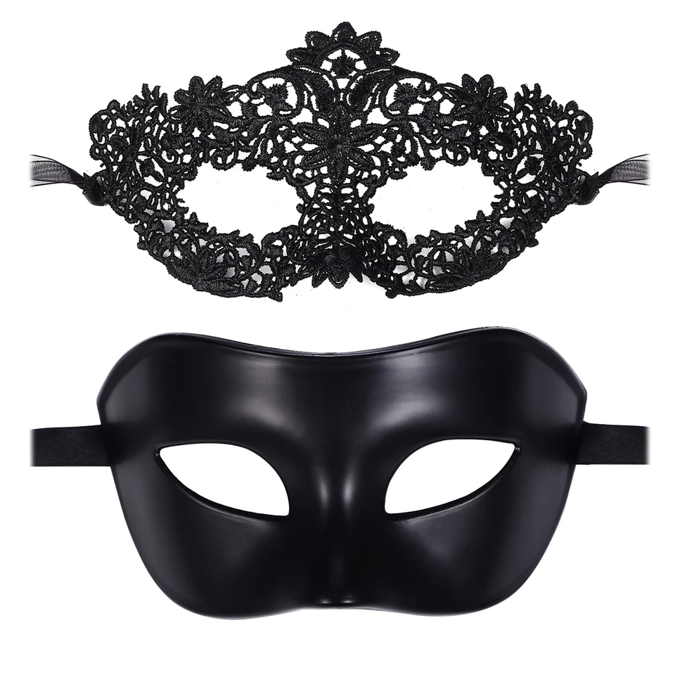 HOT Couple 2pcs Masquerade Masks Venetian Costume Ball Wedding Cosplay Party - Image 1 of 4