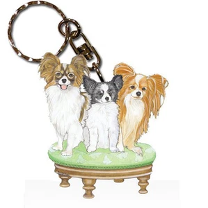 Papillon Wooden Keychain - Picture 1 of 1