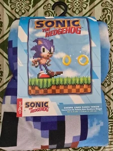 New Sonic the Hedgehog Fleece Throw Gift Blanket Sega New in Package 45" x 60" - Picture 1 of 1