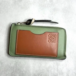 LOEWE Loewe soft grain calf coin card holder in rosemary tan - Picture 1 of 24