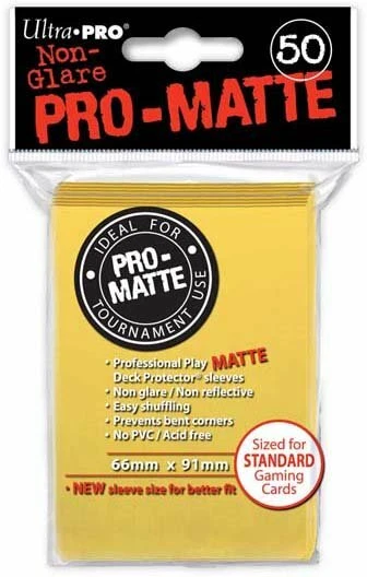 50 Ct Ultra Pro Pro-matte Deck Protector Card Sleeves Standard 84186 Yellow L2