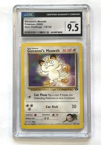 Giovanni's Meowth Gym Challenge 74/132 Pokemon Card CGC Mint 9.5 Graded Wotc - Picture 1 of 6