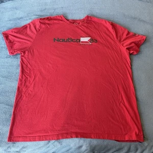 Nautica Ocean Explorer Men’s Short Sleeve Red Logo T-Shirt 3X - Picture 1 of 11