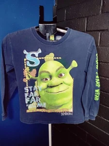 Shrek 2 Shirt Youth Medium 8/10 Shrek Long Sleeve Navy Blue Funny Movie Tee - Picture 1 of 5