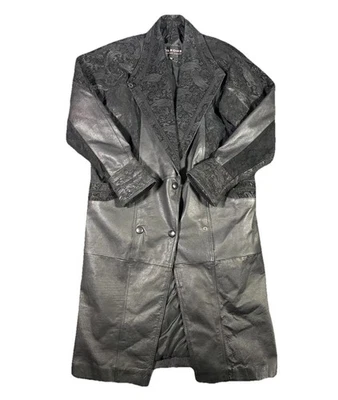 Abrigo de Cuero Wilson De Colección PS Trench Y2K Años 90 Mon Esposa Cachemira Texturizado Bruja Gótica Foto 1 de 4