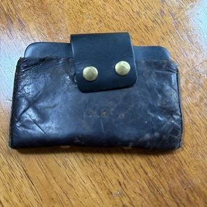 Vintage dunkelbraune Ledertasche 4 Fächer kostenloser Versand - Bild 1 von 4