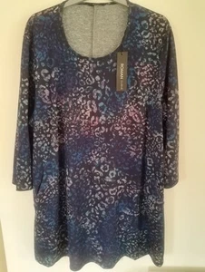 Roman Blue Animal Print Tunic size 18 BNWT - Picture 1 of 3