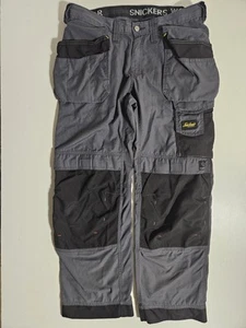 Snickers 3213 Work Trousers Holster Pockets Grey Good Condition 88 31W 30L - Picture 1 of 9