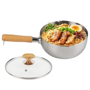 Japanese 304 Stainless Steel Pot Yukihira Saucepan with Solid Wood - Picture 1 of 6