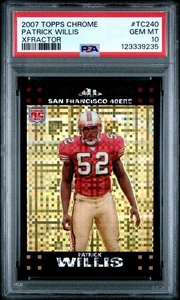 Tarjeta de novato Topps 2007 cromada XFRACTOR PATRICK WILLIS #TC240 PSA 10 - Imagen 1 de 2