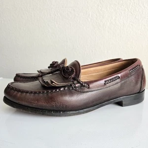 Allen Edmonds Woodstock Kiltie Loafers Size 11.5D Ox Blood Braided Tassel - Picture 1 of 12