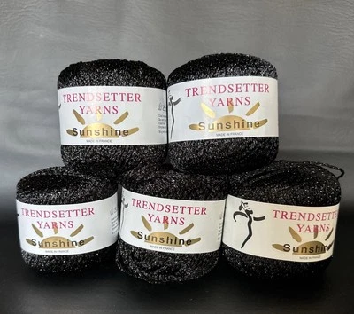 Lote de hilos TRENDSETTER Sunshine #201036 color negro #12 85 m- 95 yardas - 5 rollos Foto 1 de 4