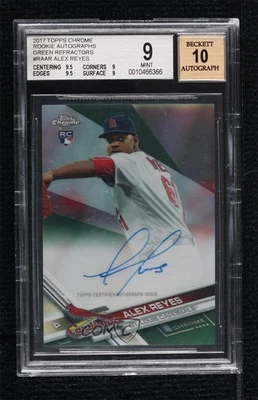 2017 Topps Chrome Rookie Green Refractor /99 Alex Reyes BGS 9 MINT Auto RC - Image 1 of 2