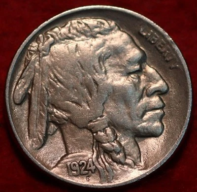 🇺🇸 Uncirculated 1924 Philadelphia Mint Buffalo Nickel USA - Image 1 of 2