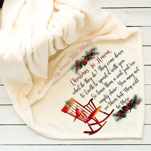 Christmas Chair Memorial Fleece Blanket 50x60 Custom Photo Throw Blanket - Picture 1 of 2