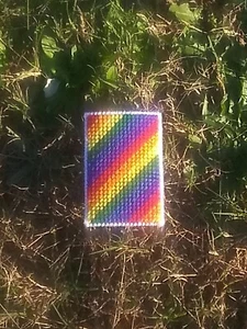 Plastic Canvas Rainbow Gift Card Holder - Picture 1 of 2