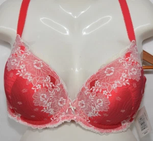 Nuevo con etiquetas Sujetador con aros de encaje rojo marfil el cuerpo perfecto Plunge Avenue 46D 46 D - Imagen 1 de 13