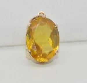 9ct gold large oval citrine pendant NEW - Picture 1 of 4