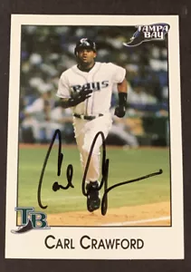 CARL CRAWFORD TAMPA BAY RAYS OF SIGNED 4x6 COLOR PHOTO AUTOGRAPH - Picture 1 of 1