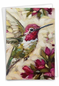 Bold Birds - Hummingbird: Creative Thank You Paper Card with Envelope - Picture 1 of 6