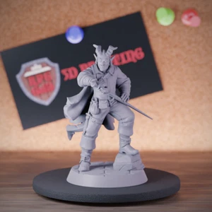 Mini Mazmorras y Dragones Miniatura Luchador Mercenario Tiefling Mini DnD 5e - Imagen 1 de 8