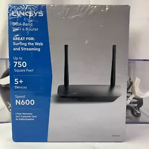 LINKSYS N600 Dual Band WiFi 4 Router - E2500-4B - Easy Set Up - 5+ Devices - Picture 1 of 5