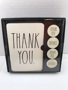 Juego de tarjetas ""Gracias"" Rae Dunn Note 12 tarjetas 13 sobres y pegatinas nuevo en caja - Imagen 1 de 2