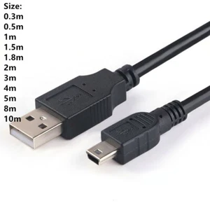 Langes und zuverlässiges 2M Mini USB Kabel Typ B 5 Pin Schnelle Daten Sync Lade - Picture 1 of 24