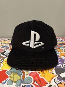 PlayStation Logo Hat SnapBack Corduroy Black NEW W TAGS Officially Licensed OSFM