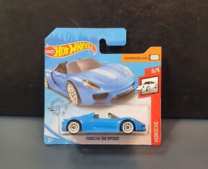 Hot Wheels Porsche 5/5 _ 1/64 _2020_ Porsche 918 Spyder / blue  _ Short Card