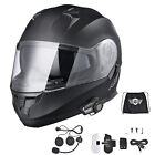 AHR Motorcycle Flip up Full Face DOT Helmet Bluetooth 5.0 Headset Visor Kit XL