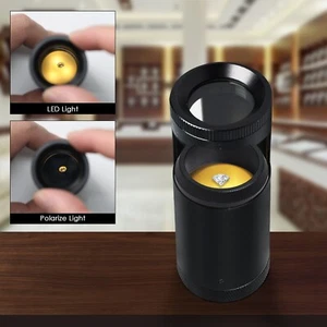 Lupa polariscopio LED de mano de 28 mm con doble lente para joyeros y gemas - Imagen 1 de 9