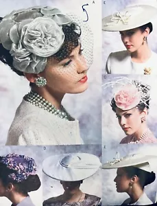 Vogue V8052 `50`s Styling Fancy Hats Fascinators Cartwheel Hats 5 Styles FF - Picture 1 of 4