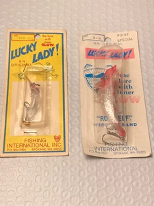 2 Vintage Lucky Lady Angelköder - "The Lure With Inner Glow" *Neu im Paket - Bild 1 von 6